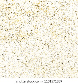 Gold glitter texture isolated on white square. Amber particles color. Celebratory background. Explosion of confetti. Vector illustration,eps 10.