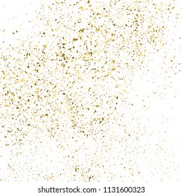 Gold glitter texture isolated on white square. Amber particles color. Celebratory background. Explosion of confetti. Vector illustration,eps 10.