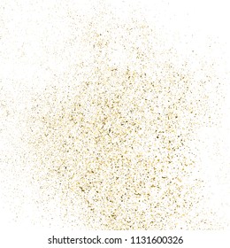 Gold glitter texture isolated on white square. Amber particles color. Celebratory background. Explosion of confetti. Vector illustration,eps 10.