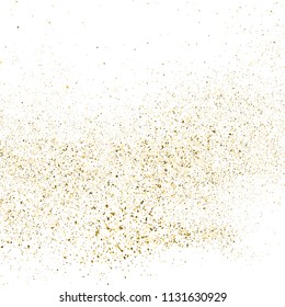 Gold glitter texture isolated on white square. Amber particles color. Celebratory background. Explosion of confetti. Vector illustration,eps 10.