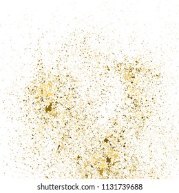 Gold glitter texture isolated on white square. Amber particles color. Celebratory background. Explosion of confetti. Vector illustration,eps 10.