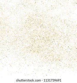 Gold glitter texture isolated on white square. Amber particles color. Celebratory background. Explosion of confetti. Vector illustration,eps 10.