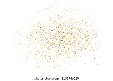 Gold glitter texture isolated on white. Amber particles color. Celebratory background. Golden explosion of confetti. Vector illustration,eps 10.