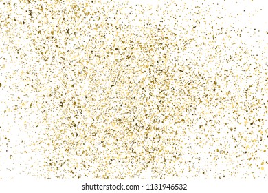 Gold glitter texture isolated on white. Amber particles color. Celebratory background. Golden explosion of confetti. Vector illustration,eps 10.