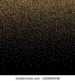 Gold glitter texture isolated on white background. Golden dots background. Vector illustration.