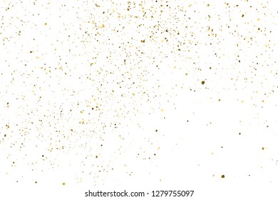 Gold Glitter Texture Isolated On White. Amber Particles Color. Celebratory Background. Golden Explosion Of Confetti. Design Element. Digitally Generated Image. Vector Illustration, Eps 10.