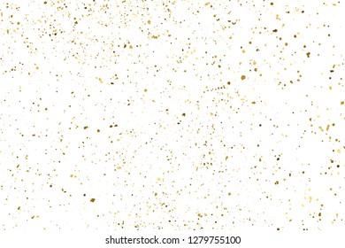 Gold Glitter Texture Isolated On White. Amber Particles Color. Celebratory Background. Golden Explosion Of Confetti. Design Element. Digitally Generated Image. Vector Illustration, Eps 10.
