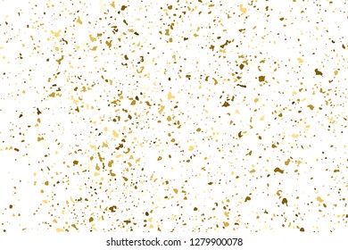 Gold Glitter Texture Isolated On White. Amber Particles Color. Celebratory Background. Golden Explosion Of Confetti. Design Element. Digitally Generated Image. Vector Illustration, Eps 10.