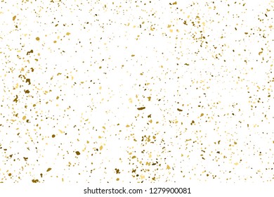 Gold Glitter Texture Isolated On White. Amber Particles Color. Celebratory Background. Golden Explosion Of Confetti. Design Element. Digitally Generated Image. Vector Illustration, Eps 10.