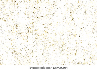 Gold Glitter Texture Isolated On White. Amber Particles Color. Celebratory Background. Golden Explosion Of Confetti. Design Element. Digitally Generated Image. Vector Illustration, Eps 10.