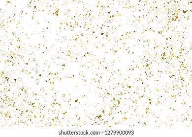 Gold Glitter Texture Isolated On White. Amber Particles Color. Celebratory Background. Golden Explosion Of Confetti. Design Element. Digitally Generated Image. Vector Illustration, Eps 10.