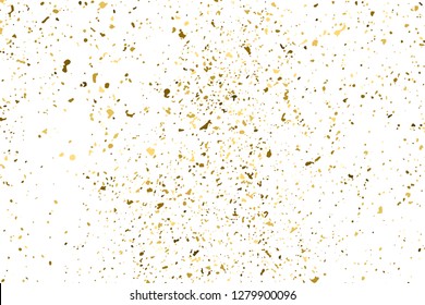 Gold Glitter Texture Isolated On White. Amber Particles Color. Celebratory Background. Golden Explosion Of Confetti. Design Element. Digitally Generated Image. Vector Illustration, Eps 10.