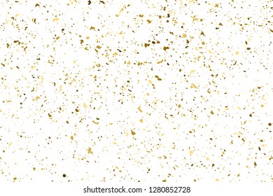 Gold Glitter Texture Isolated On White. Amber Particles Color. Celebratory Background. Golden Explosion Of Confetti. Design Element. Digitally Generated Image. Vector Illustration, Eps 10.