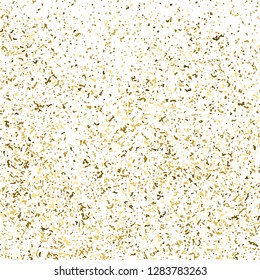 Gold Glitter Texture Isolated On White. Amber Particles Color. Celebratory Background. Golden Explosion Of Confetti. Design Element. Digitally Generated Image. Vector Illustration, Eps 10.