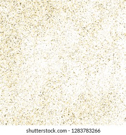 Gold Glitter Texture Isolated On White. Amber Particles Color. Celebratory Background. Golden Explosion Of Confetti. Design Element. Digitally Generated Image. Vector Illustration, Eps 10.