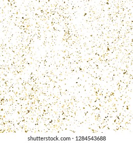 Gold Glitter Texture Isolated On White. Amber Particles Color. Celebratory Background. Golden Explosion Of Confetti. Design Element. Digitally Generated Image. Vector Illustration, Eps 10.