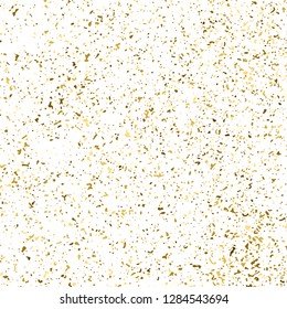 Gold Glitter Texture Isolated On White. Amber Particles Color. Celebratory Background. Golden Explosion Of Confetti. Design Element. Digitally Generated Image. Vector Illustration, Eps 10.