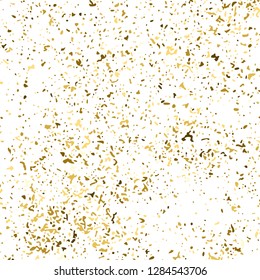 Gold Glitter Texture Isolated On White. Amber Particles Color. Celebratory Background. Golden Explosion Of Confetti. Design Element. Digitally Generated Image. Vector Illustration, Eps 10.