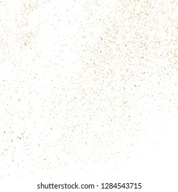 Gold Glitter Texture Isolated On White. Amber Particles Color. Celebratory Background. Golden Explosion Of Confetti. Design Element. Digitally Generated Image. Vector Illustration, Eps 10.