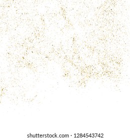 Gold Glitter Texture Isolated On White. Amber Particles Color. Celebratory Background. Golden Explosion Of Confetti. Design Element. Digitally Generated Image. Vector Illustration, Eps 10.