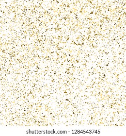 Gold Glitter Texture Isolated On White. Amber Particles Color. Celebratory Background. Golden Explosion Of Confetti. Design Element. Digitally Generated Image. Vector Illustration, Eps 10.