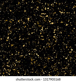 Gold Glitter Texture Isolated On Black. Amber Particles Color. Celebratory Background. Golden Explosion Of Confetti. Design Element. Digitally Generated Image. Vector Illustration, Eps 10.