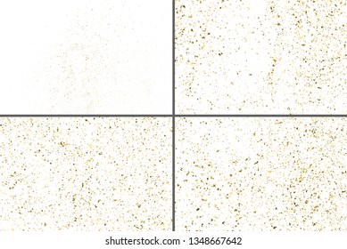 Gold Glitter Texture Isolated On White. Amber Particles Color. Celebratory Background. Golden Explosion Of Confetti. Set Design Element. Digitally Generated Image. Vector Illustration, Eps 10.