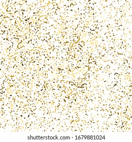 Goldene glitzernde Textur einzeln auf Weiß. Farbe der gelben Partikel. Feierlicher Hintergrund. Goldene Explosion von Konfetti.Design-Element. Digitales Bild. Vektorillustration, EPS10.