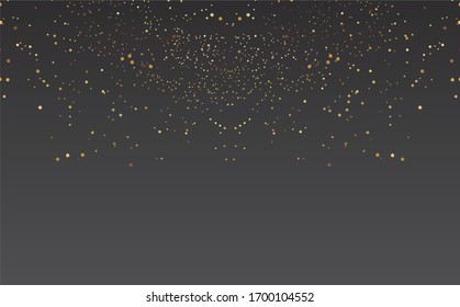 Gold Glitter Texture Isolated On Black. Amber Particles Color. Celebratory Background. Golden Explosion Of Confetti. Design Element. Digitally Generated Image. Vector Illustration, Eps 10.