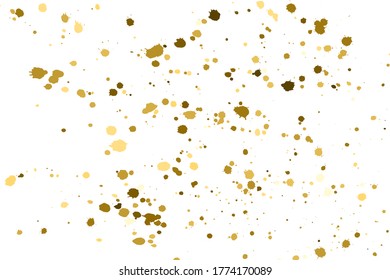 Gold Glitter Texture Isolated On White. Amber Particles Color. Celebratory Background. Golden Explosion Of Confetti. Design Element. Digitally Generated Image. Vector Illustration, Eps 10.