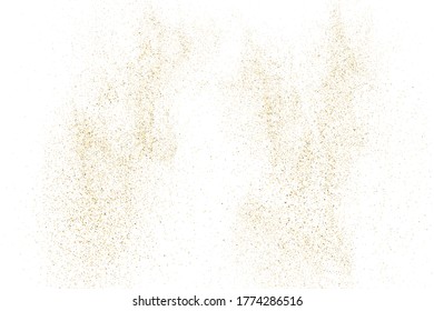 Textura con brillo de oro aislada en blanco. Color de las partículas ámbar. Antecedentes De Celebración. Explosión dorada de Confetti. Elemento de diseño. Imagen Generada Digitalmente. Ilustración vectorial, EPS 10.