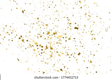 Gold Glitter Texture Isolated On White. Amber Particles Color. Celebratory Background. Golden Explosion Of Confetti. Design Element. Digitally Generated Image. Vector Illustration, Eps 10.
