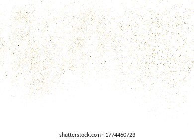 Gold Glitter Texture Isolated On White. Amber Particles Color. Celebratory Background. Golden Explosion Of Confetti. Design Element. Digitally Generated Image. Vector Illustration, Eps 10.