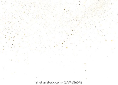 Textura con brillo de oro aislada en blanco. Color de las partículas ámbar. Antecedentes De Celebración. Explosión dorada de Confetti. Elemento de diseño. Imagen Generada Digitalmente. Ilustración vectorial, EPS 10.