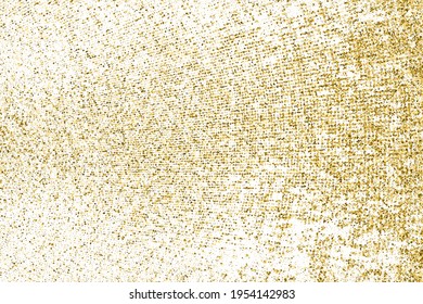 Gold Glitter Texture Isolated On White. Amber Particles Color. Celebratory Background. Golden Explosion Of Confetti. Vector Illustration, Eps 10.