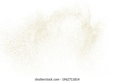 Gold Glitter Texture Isolated on White. Amber Particles Color. Celebratory Background. Golden Explosion of Confetti. Design Element. Digitally Generated Image. Vector Illustration, EPS 10.