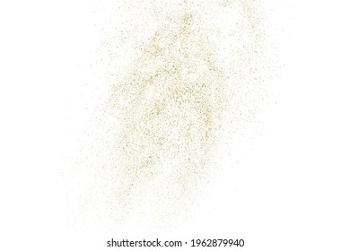 Textura con brillo de oro aislada en blanco. Color de las partículas ámbar. Antecedentes De Celebración. Explosión dorada de Confetti. Elemento de diseño. Imagen Generada Digitalmente. Ilustración vectorial, EPS 10.