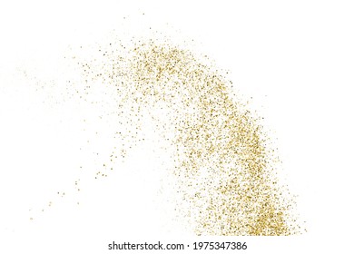 Gold Glitter Texture Isolated On White. Amber Particles Color. Celebratory Background. Golden Explosion Of Confetti. Vector Illustration, Eps 10.