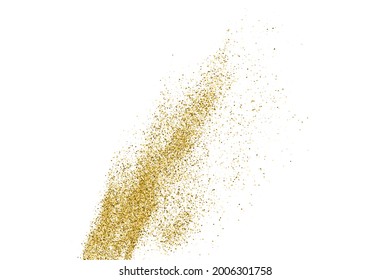 Textura Glitter De Oro Aislada En Blanco. Color de las partículas ámbar. Fondo Celebratorio. Explosión Dorada De Confetti. Ilustración De Vectores, Eps 10.