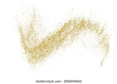 Gold Glitter Texture Isolated On White. Amber Particles Color. Celebratory Background. Golden Explosion Of Confetti. Vector Illustration, Eps 10.