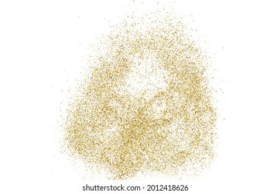 Gold Glitter Texture Isolated On White. Goldish Color Sequins. Celebratory Background. Golden Explosion Of Confetti. Vector Illustration, Eps 10.