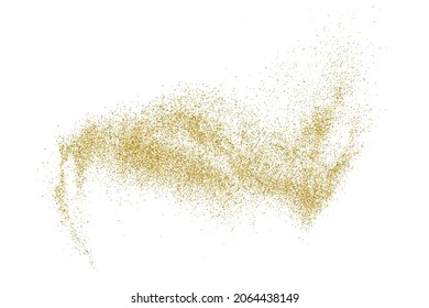 Gold Glitter Texture Isolated On White. Amber Particles Color. Celebratory Background. Golden Explosion Of Confetti. Vector Illustration, Eps 10.