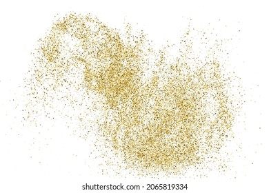 Textura Glitter De Oro Aislada En Blanco. Secuencias de colores doradas. Fondo Celebratorio. Explosión Dorada De Confetti. Ilustración De Vectores, Eps 10.