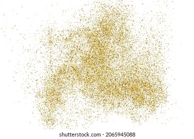 Textura Glitter De Oro Aislada En Blanco. Secuencias de colores doradas. Fondo Celebratorio. Explosión Dorada De Confetti. Ilustración De Vectores, Eps 10.