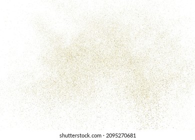 Gold Glitter Texture Isolated on White. Amber Particles Color. Celebratory Background. Golden Explosion of Confetti. Design Element. Digitally Generated Image. Vector Illustration, EPS 10.