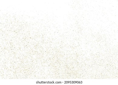Textura con brillo de oro aislada en blanco. Color de las partículas ámbar. Fondo Celebratorio. Explosión dorada de Confetti. Elemento de diseño. Imagen Generada Digitalmente. Ilustración vectorial, EPS 10.