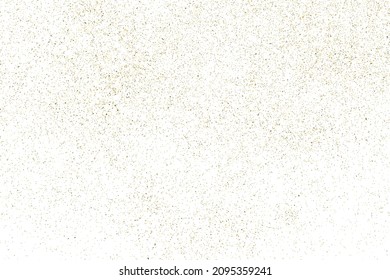 Gold Glitter Texture Isolated on White. Amber Particles Color. Celebratory Background. Golden Explosion of Confetti. Design Element. Digitally Generated Image. Vector Illustration, EPS 10.