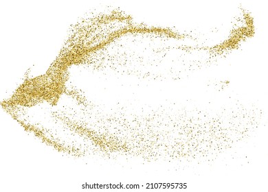Textura Glitter De Oro Aislada En Blanco. Secuencias de colores doradas. Fondo Celebratorio. Explosión Dorada De Confetti. Ilustración De Vectores, Eps 10.
