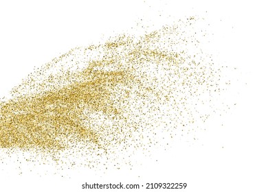 Textura Glitter De Oro Aislada En Blanco. Secuencias de colores doradas. Fondo Celebratorio. Explosión Dorada De Confetti. Ilustración De Vectores, Eps 10.