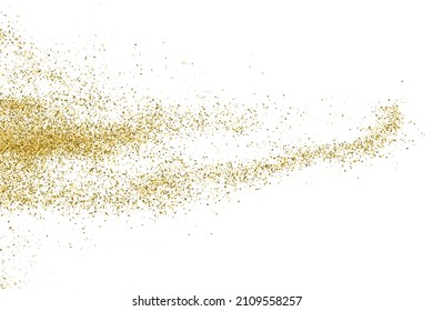 Textura Glitter De Oro Aislada En Blanco. Secuencias de colores doradas. Fondo Celebratorio. Explosión Dorada De Confetti. Ilustración De Vectores, Eps 10.